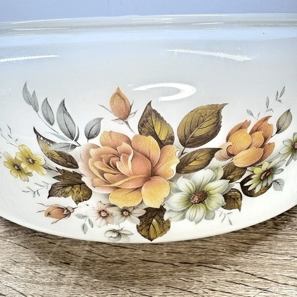Vintage White Milk Glass Floral Ceiling Light Shade Globe Replacement 10